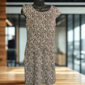 Calvin Klein Cream/Black Print Dress